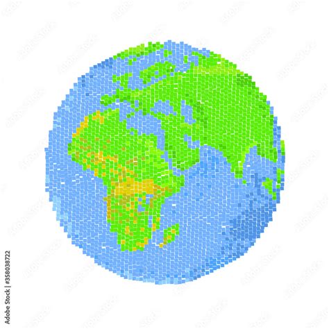 Globe Pixel A Pixel Map Of The World Earth Pixel Vector Globe Earth