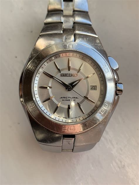 Mens Seiko Automatic Kinetic Arctura Watch 5m62 0al0 100m Ticks Needs