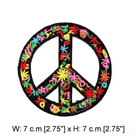 Peace Sign Symbol Patch Retro Hippie Hippy 70s 80s 90s Etsy