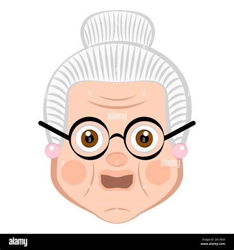 Avatar Of A Grandmother Cartoon Vector Illustration Stock Vector Image Art Alamy