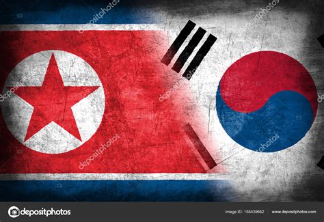 North Korea And South Korea Flag — Stock Photo © Btgbtg 155439662