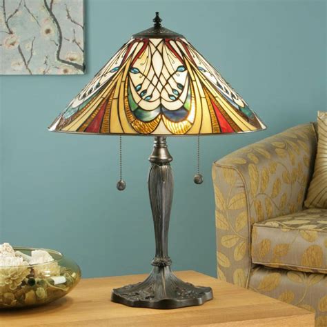Hector Medium 2 Light Art Nouveau Tiffany Table Lamp 64163