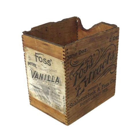 1900s Primitive Vanilla Extract Wood Shipping Crate Shipping Crates