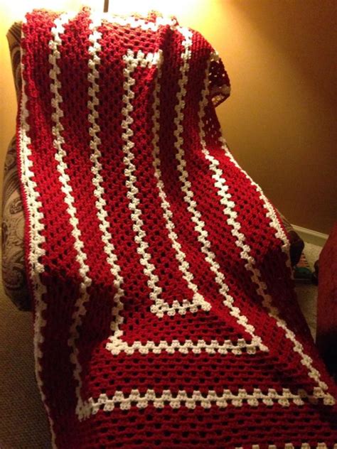 Crochet Twin Afghan In Temple University Colors