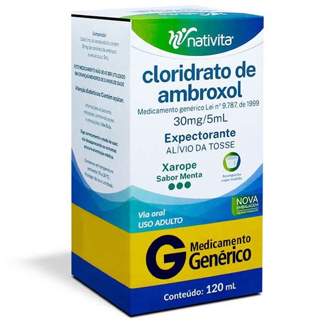 Comprar Cloridrato De Ambroxol 30mg 5ml Com 120ml Nativita Drogaria