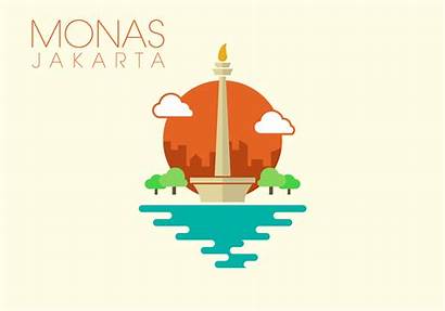 Monas Minimalist Jakarta Graphics Vectorified Wikipedi Monumen