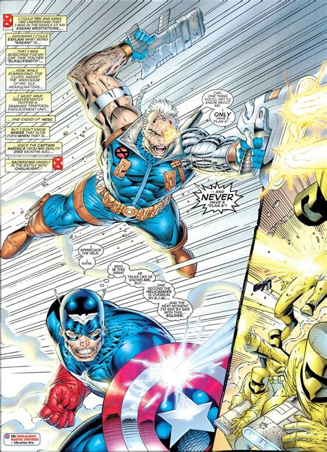 Cable And Captain America By Rob Liefeld Captain America Comic Book