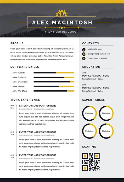 Modern Resume Word Template Modern Downloadable Cv Ms Word