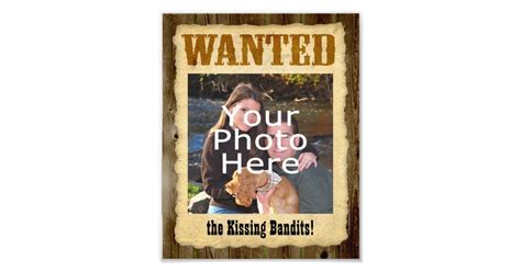 Personalized Wanted Poster Large Photo Wtext Zazzle