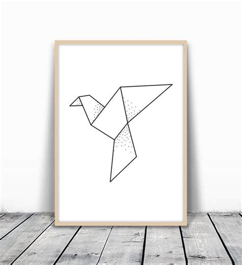 Geometric Bird Print Origami Print Dove Print Pigeon Art