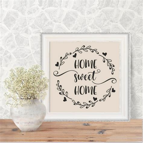 Home Sweet Home Svg Cut Files For Cricut And Silhouette Dxf Etsy
