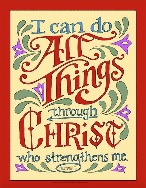 To print this bible verse poster, just click on the graphic design above or click here now. "I Can Do All Things" Coloring Page | Typography card ...