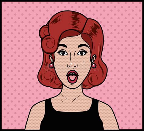 Redhead Woman Pop Art Style Stock Vector Illustration Of Female Emotion 133808743