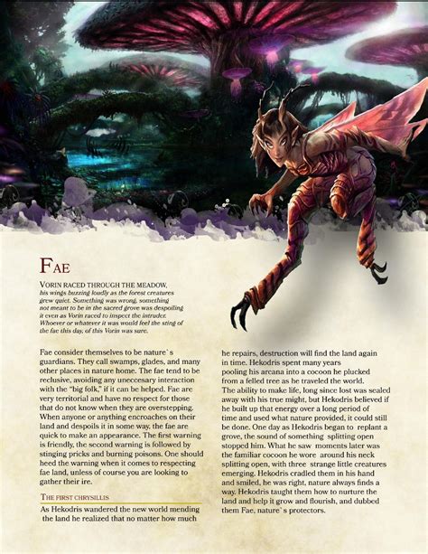 Dnd 5e Homebrew — Fae Race By Poundtown00 Dungeons And Dragons Races