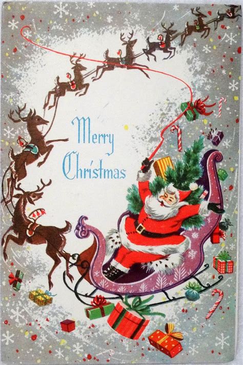 1000 Images About Christmas Vintage Santas And Sleighs On Pinterest