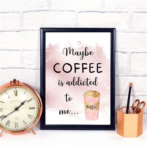 Maybe Coffee Is Addicted To Me Printable Wall Art Coffee Etsy España