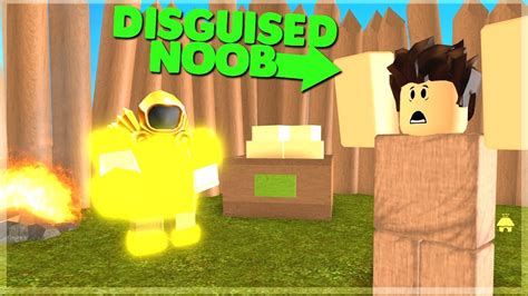 I Fight Stronger Players With Noob Items Roblox Booga Booga Youtube