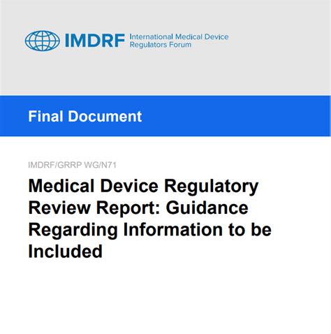 Medical Device Regulatory Review Report Guidance Regarding Information