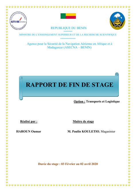 Rapport De Stage Asecna Par Haroun Oumar