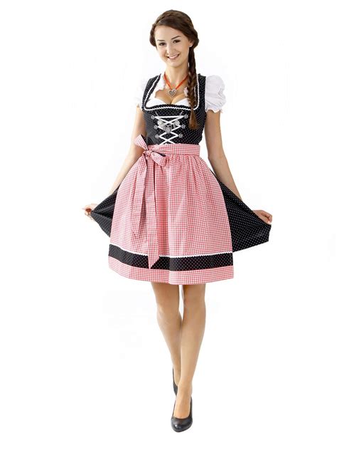 mini dirndl theresia black red exclusive