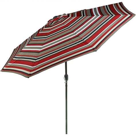 Sunnydaze 9 Foot Outdoor Patio Umbrella With Push Button Tilt And Crank