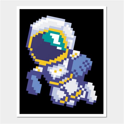 8 Bit Pixel Astronaut Space Galaxy Science Retro 80s By E Pixel Art