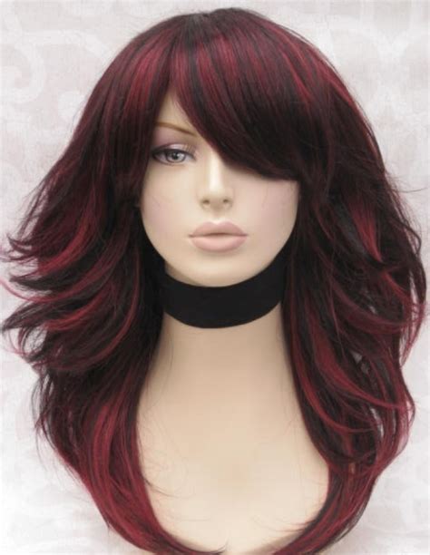 Black hair with highlights now has the issue of leaving the beholder breathless as you are soon to see the following images*. dark hair with red highlights pictures
