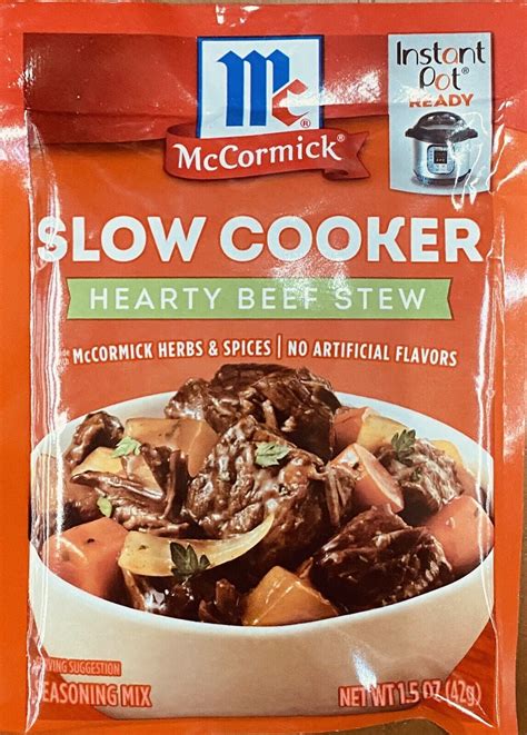 Mccormick Slow Cooker Hearty Beef Stew Seasoning Mix Savory Herbs