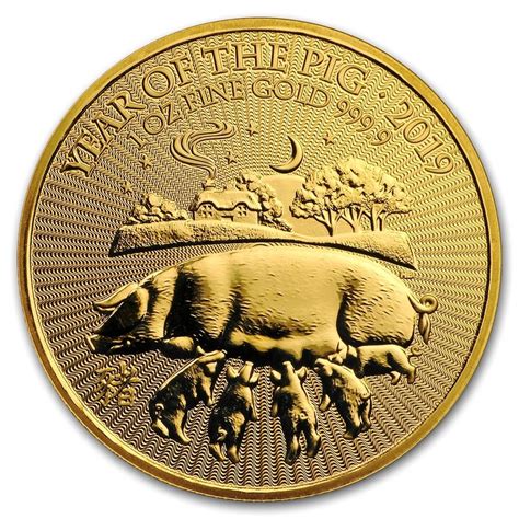 2019 100 Pounds Great Britain 1 Oz Gold Lunar Pig Coin European Mint