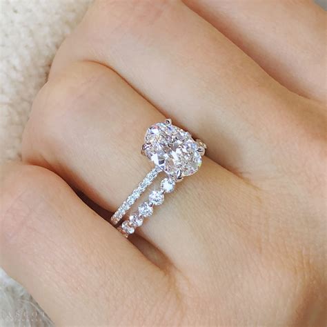 Oval Cut Diamond Ring And Eternity Custom Diamond Band By Ascot Diamonds 1024x1024 