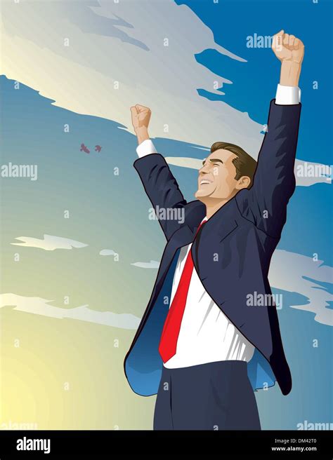 Business Man Wins Stock Vector Image And Art Alamy
