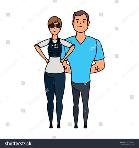 Young Man Woman Fbi Agent Characters Stock Vector Royalty Free 1617715558 Shutterstock