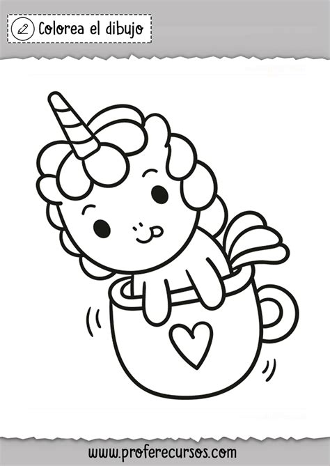 Dibujo De Unicornio Kawaii Para Colorear Profe Recursos