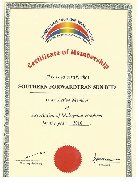 Di perdana corporation berhad 30. Certificate & License - Southern Forwardtran Sdn Bhd