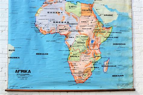 Antique School Map Of Africa 1935 Etsy