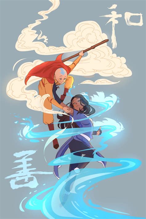 This Fanart Of Aang And Katara Is Beautiful Artist Henniemonclair On Tumblr R Thelastairbender