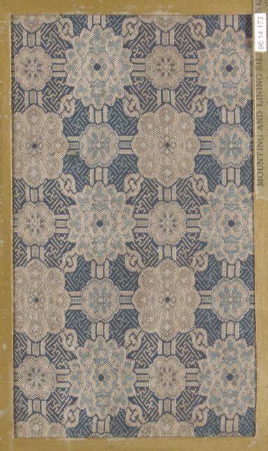 Textile Fragment With Repeating Pattern Of Floral Medallions In