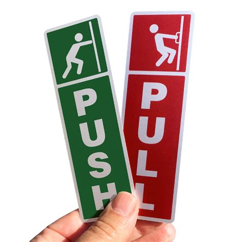 pictorial push pull signs for doors