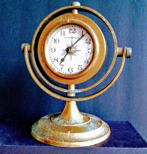 Howard Miller Brass Maritime Nautical Gimbal Clock Vintage Rustic