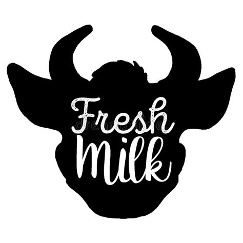 Cows Head Natural Milk Dairy Farm Vintage Vector Engraving