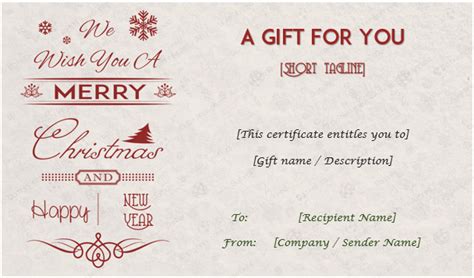We offer a wide selection of professionally designed gift templates for any type of occasion; Christmas Gift Certificate Templates - Editable and ...