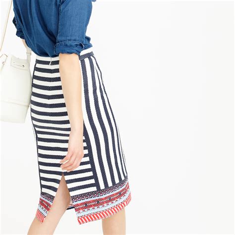 Lyst Jcrew Collection Striped Tapestry Pencil Skirt