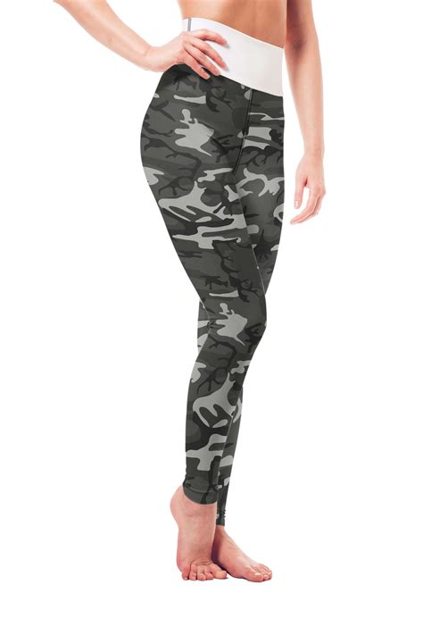 army camo yoga leggings raised waistband ~ vosenta ~ official shop