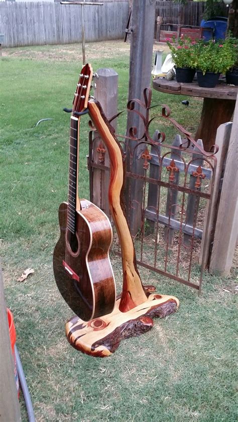 Custom Guitar With Cedar Guitar Stand Guitar Stand Diy Guitar Stand