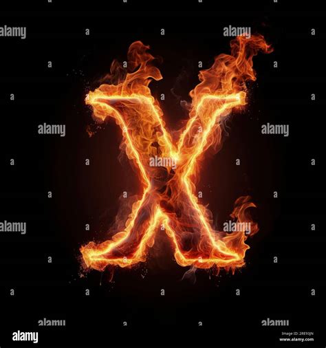 Capital Letter X Consisting Of A Flame Burning Letter X Letter Of