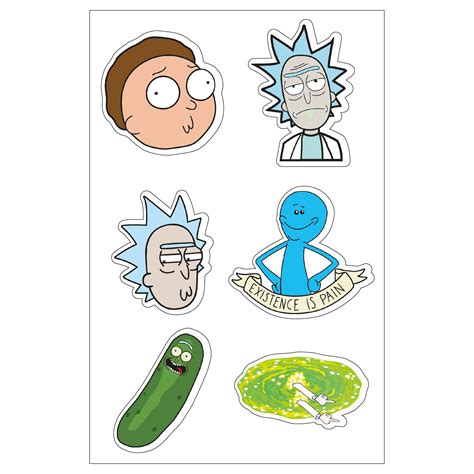 Rick And Morty Flip Off Peeking Stickers Vlr Eng Br