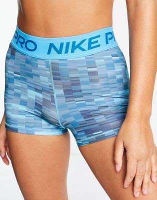 Nike Pro Training Dri Fit 3 Inch Booty Shorts In Bluedigital Graphic ASOS
