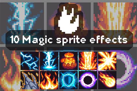 Pixel Art Magic Sprite Sheet Effects By Free Game Assets Gui Sprite