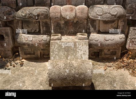 Closeup Details Of An Ancient Maya Carving At Uxmal UNESCO World
