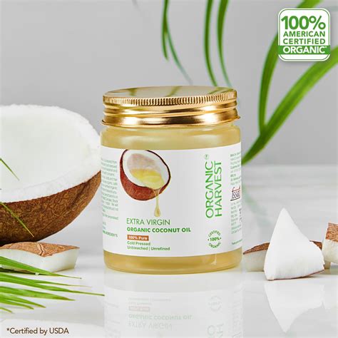 Buy Extra Virgin Coconut Oil For Hair And Face 200ml 100 Pure And Organic Organic Harvest